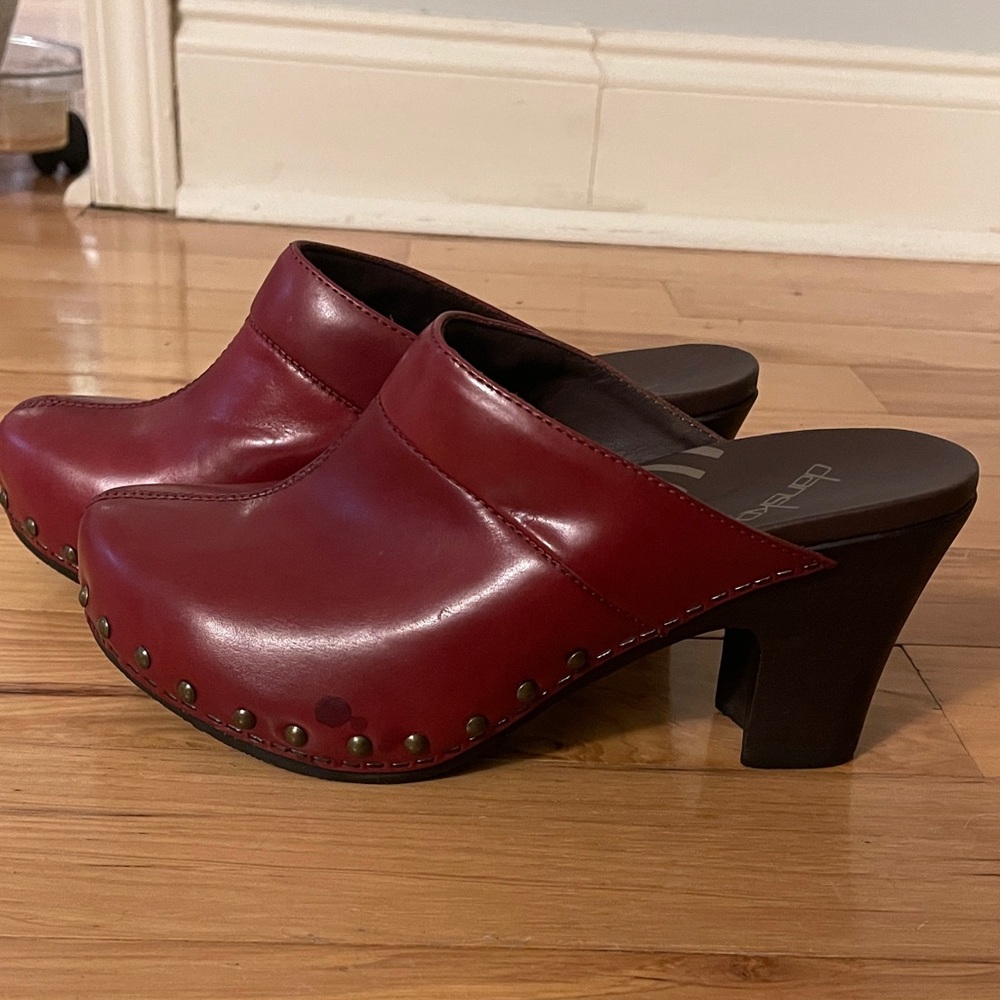 Dansko Burgundy Leather Mules